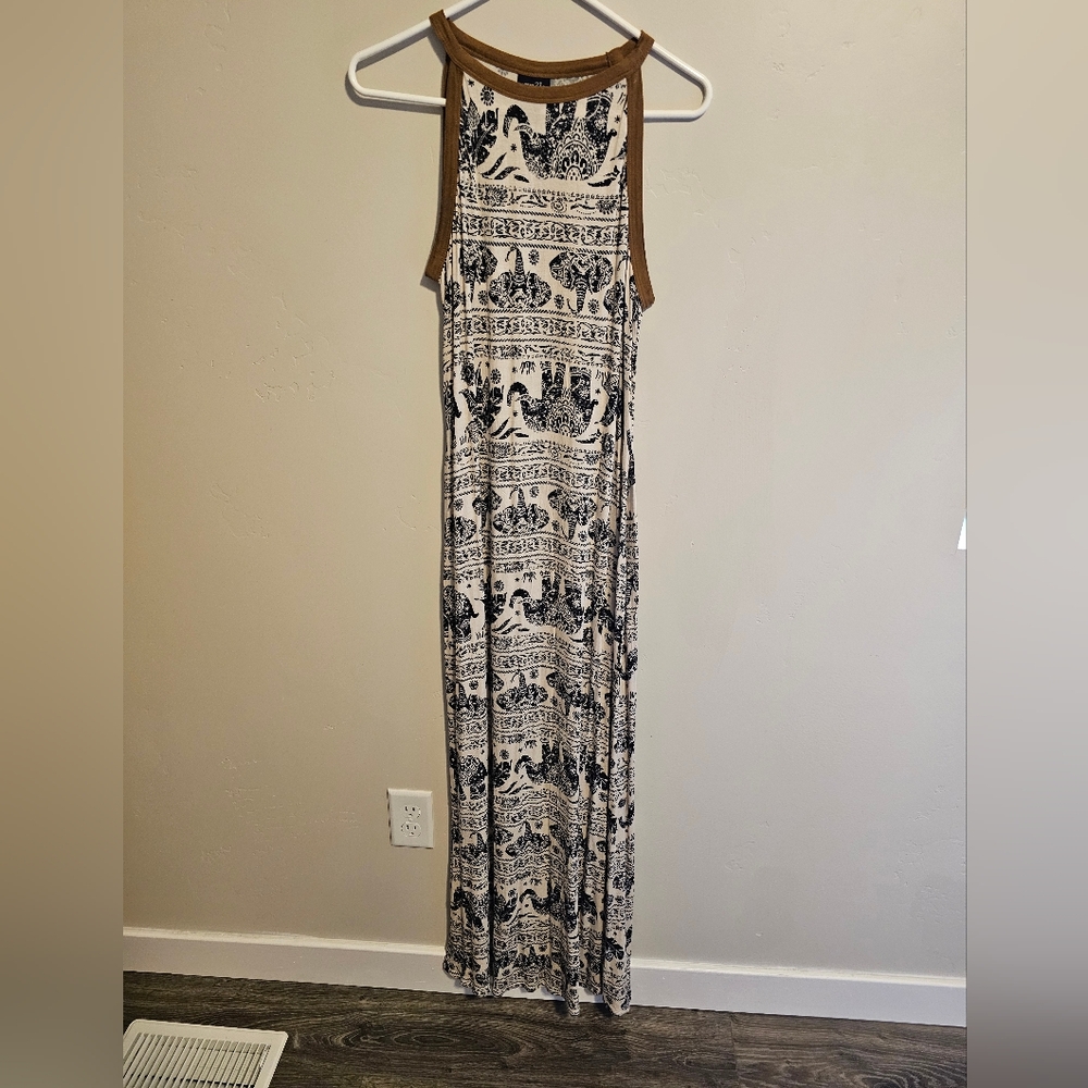 Brown and tan maxi dress